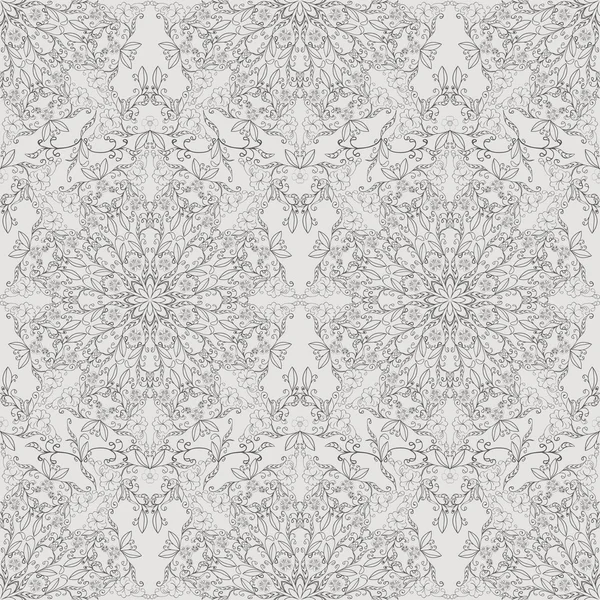 Monochrome seamless floral pattern. — Stock Vector