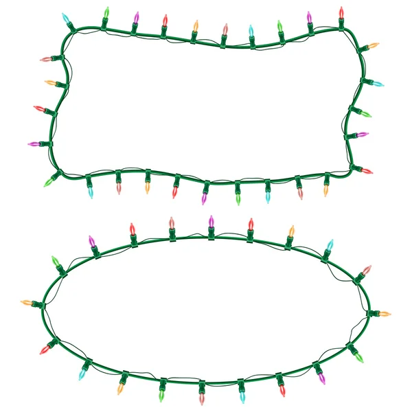 Conjunto de quadros de luzes de Natal . —  Vetores de Stock