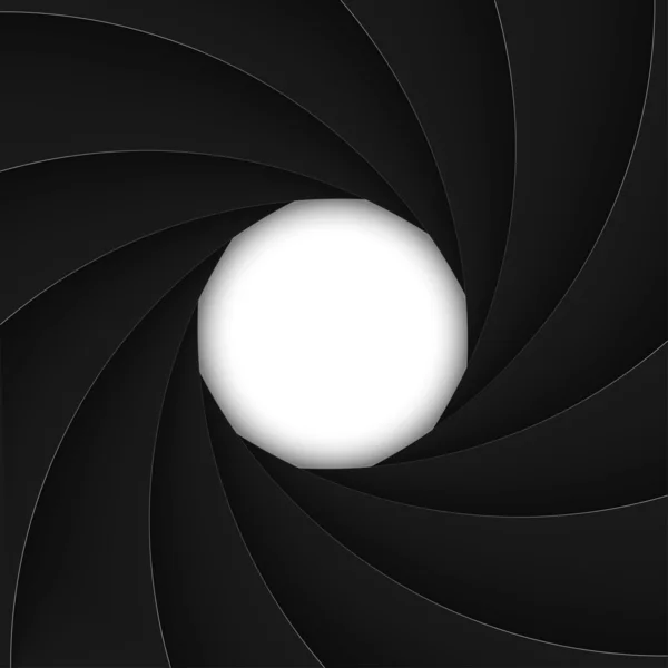 Ouverture obturateur noir avec ouverture blanche . — Image vectorielle