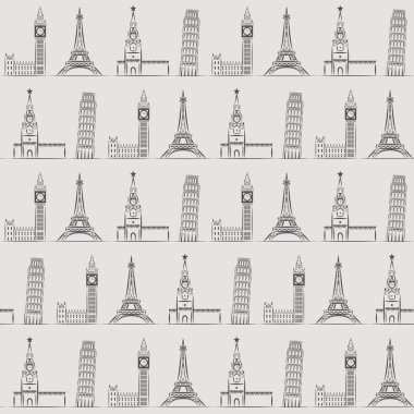 Sorunsuz arka plan veya tatil, gezi, turistik ve ünlü yerler ile duvar kağıdı.