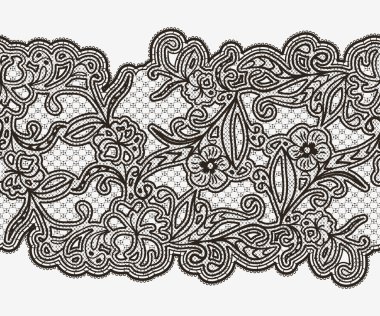 Soyut sorunsuz dantel kurdele çiçek ile. Davetiye, tebrik kartları ve çerçeveler için tek renkli ögesi.