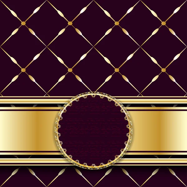 Dunkler Vintage Hintergrund mit goldenem Mesh. — Stockvektor