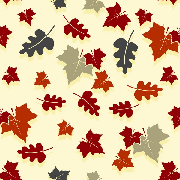 Fundo de outono sem costura com folhas de carvalho e bordo . — Vetor de Stock