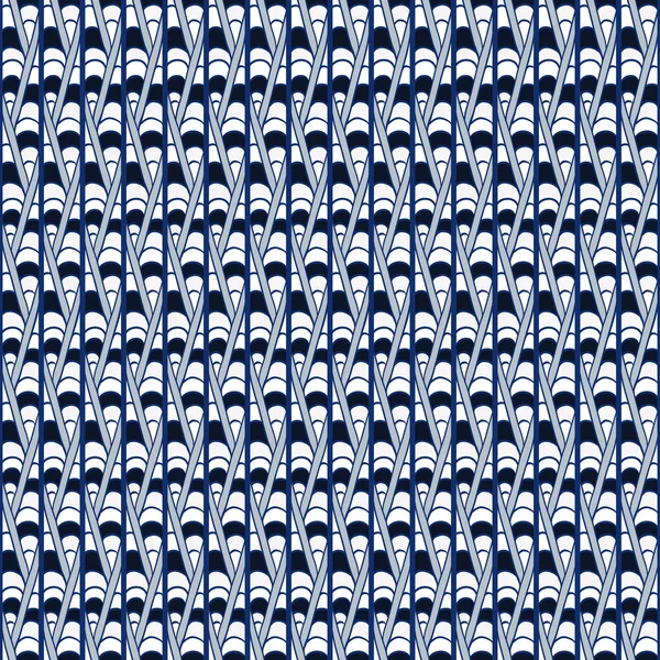 Sömlös abstrakt blå mönster av vertikala doodles. — Stock vektor