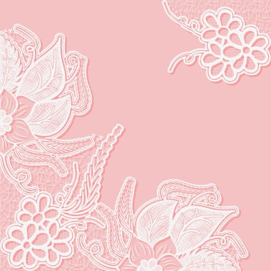 Dantel arka plan metin için yer ile. Şablon düğün davetiyesi veya tebrik kartı bir Ajur desenli.