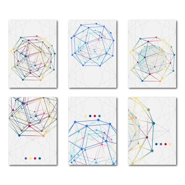 Set of templates business scientific brochures. Modern stylish graphics. Use in design banners, flyer, corporate report, presentation, advertising, marketing etc.