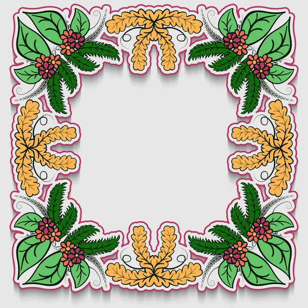 Prachtige wenskaart met kleurrijke bloemen frame. Het kan worden gebruikt als een uitnodiging of wenskaart dekking. — Stockvector