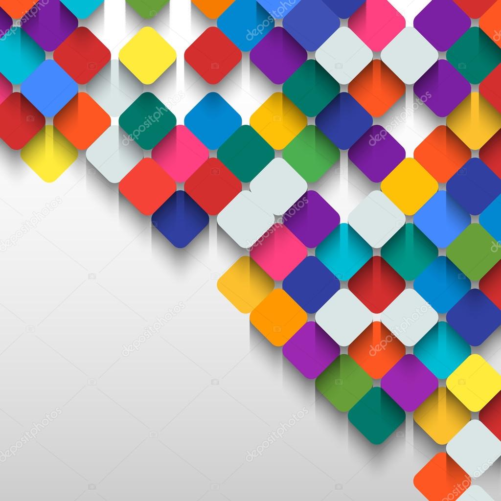 Abstract background of colored squares with space for text.