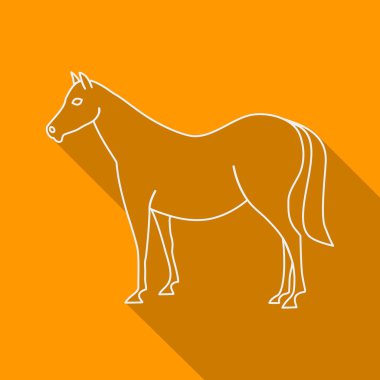 Simge Kontur at. Düz stil, uzun gölgeler.