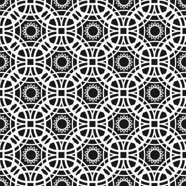 Tek renkli seamless modeli ile iç içe edikula geometrik süsleme.