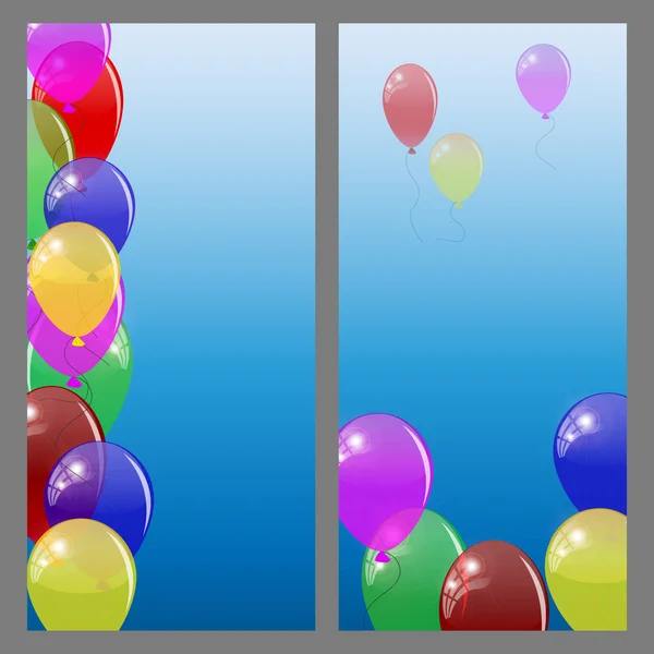 Banner oder Karten mit bunten Luftballons. — Stockvektor