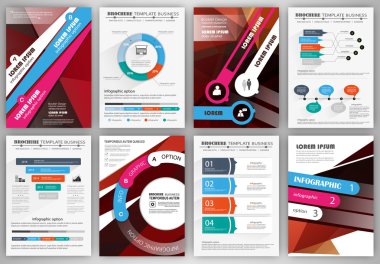 İş broşür şablonu, soyut kavram infographics 
