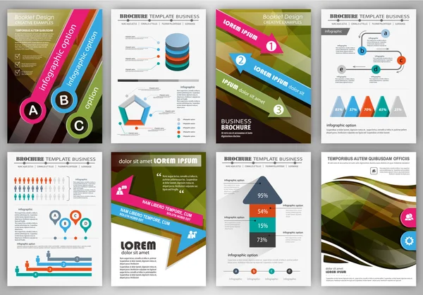 Concepto infográfico creativo y folletos gráficos de negocios — Vector de stock