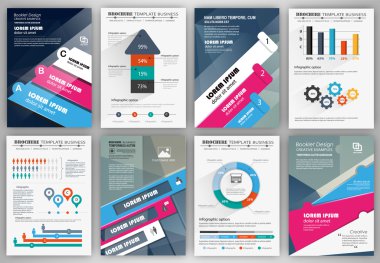 İş broşür şablonu Infographic elemanları ile