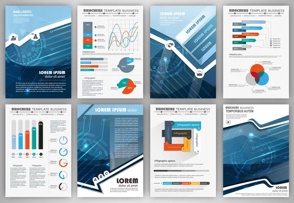 Set von Präsentationsvorlagen für Infografiken, Broschüren für Unternehmen — Stockvektor