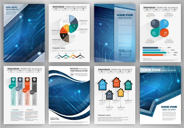 Plantilla de folleto con elementos infográficos — Vector de stock