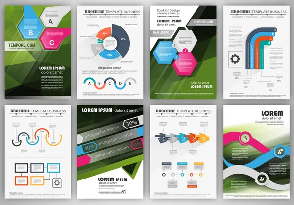 Unternehmensbroschüren und Infografik-Elemente — Stockvektor