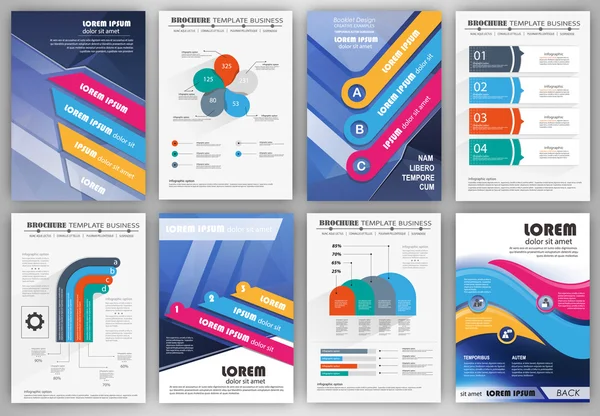 비즈니스 브로슈어 서식 파일 infographic 요소 — 스톡 벡터