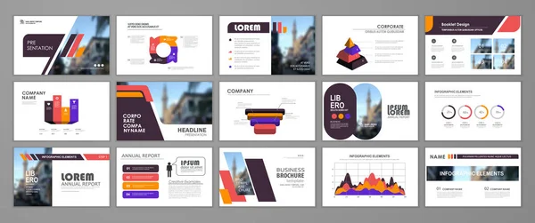 Abstracte Presentatie Dia Templates Infografische Elementen Template Set Voor Web — Stockvector