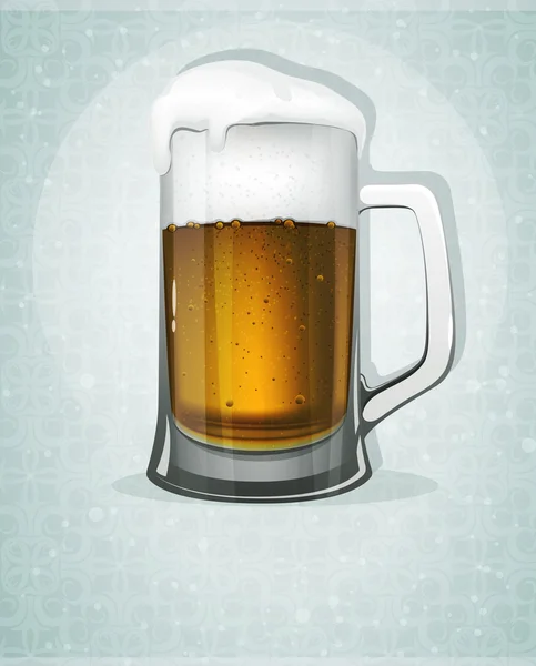 Bir bardak bira. — Stok Vektör