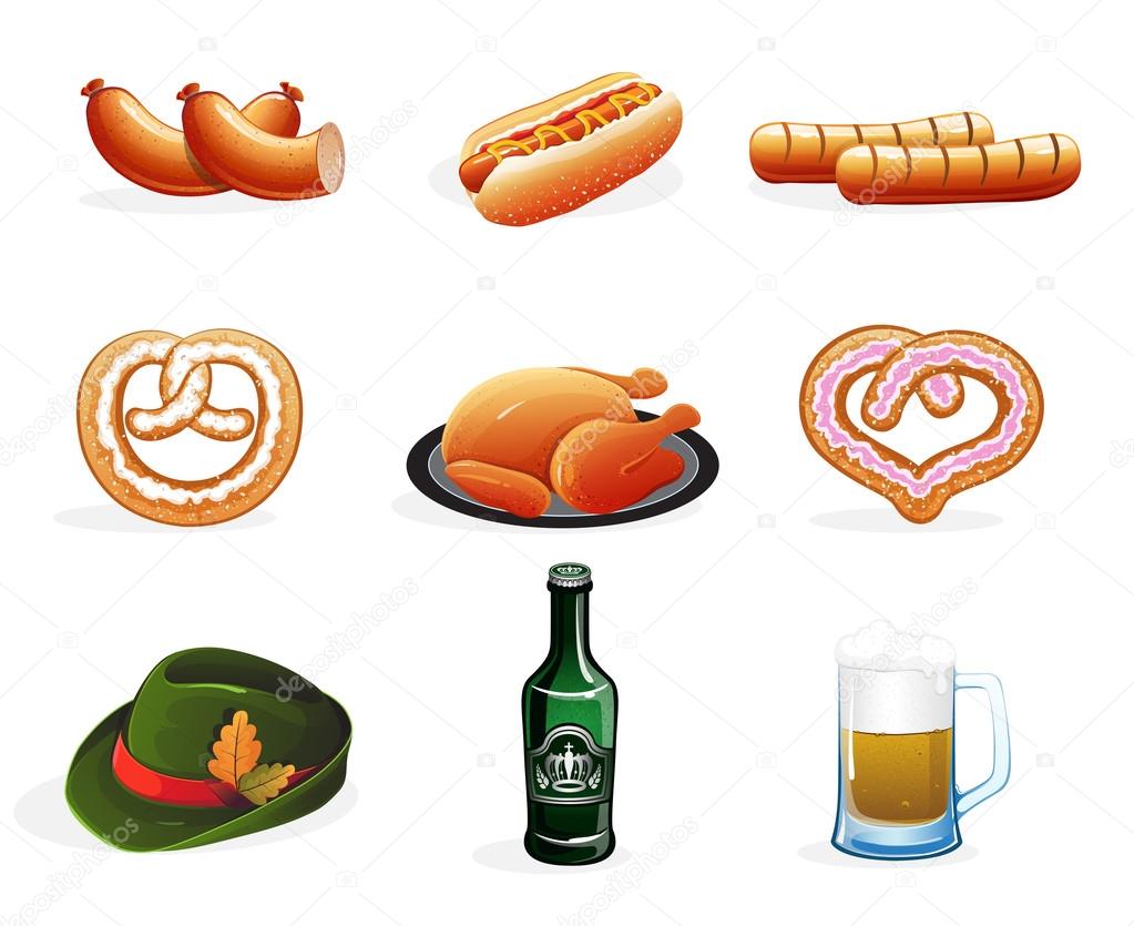 Beer and snacks icons