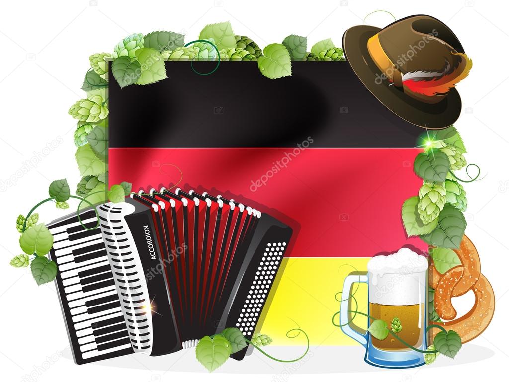 Oktoberfest background with German flag