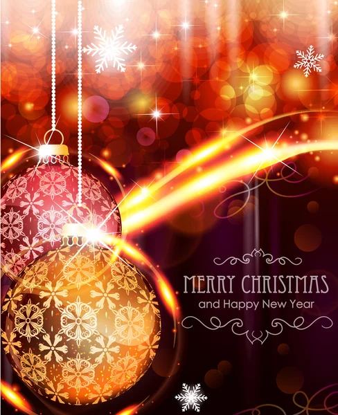 Christmas background with baubles — Stock Vector