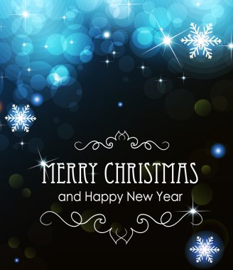 Mavi parlak Noel ışıkları