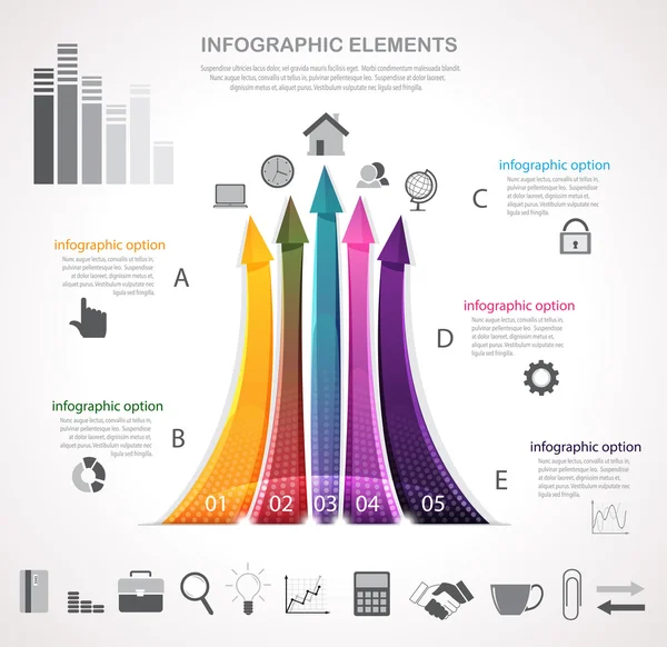 Pfeile Infografik — Stockvektor