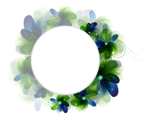 Green and blue flowers — Stock Vector