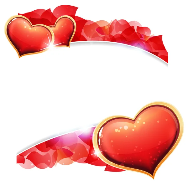 Valentines day hart en bloemblaadjes — Stockvector