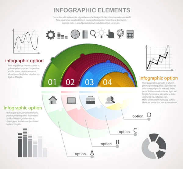 Modèle d'infographie et icônes — Image vectorielle