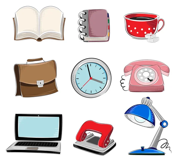 Office supplies icons set — Stock Vector