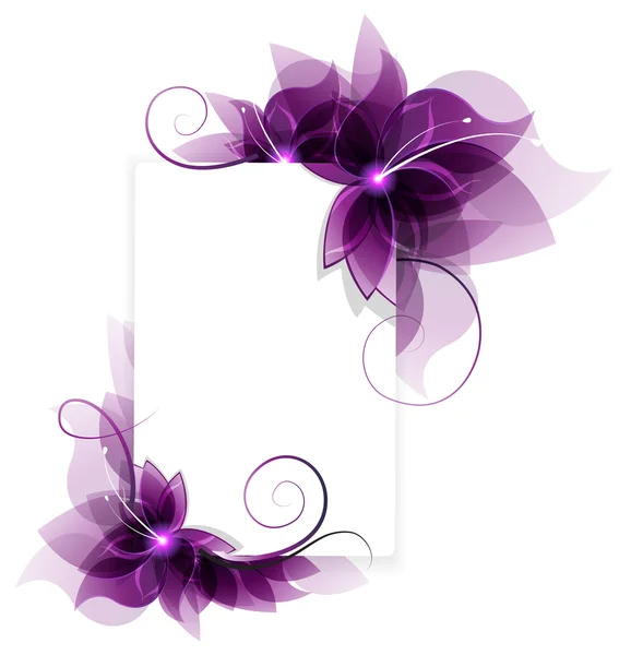 Purple flowers card — Stock Vector