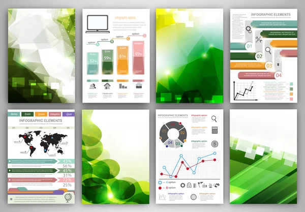 Green Infographic brochure templates — Stock Vector