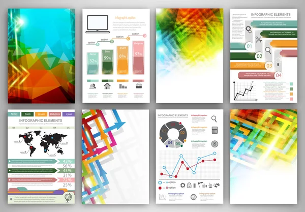 Plantillas infográficas y fondos abstractos — Vector de stock