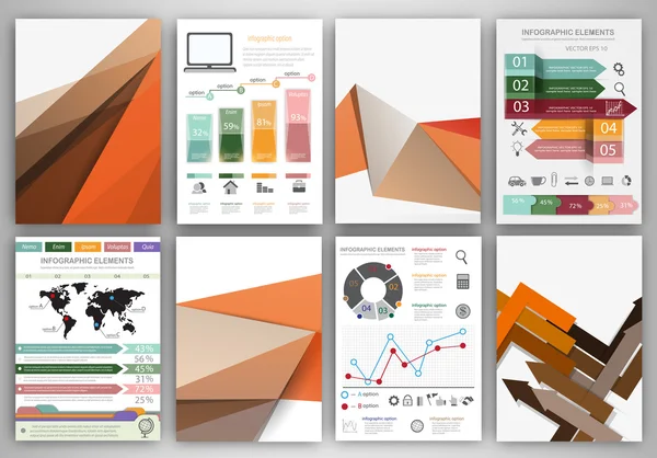 Concepto abstracto iconos vectoriales y fondos creativos naranja — Vector de stock