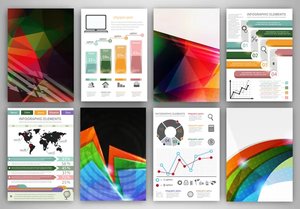Iconos de infografía vectorial y fondos abstractos — Archivo Imágenes Vectoriales