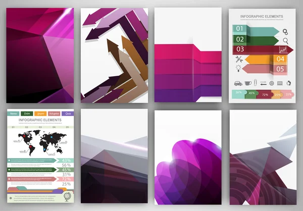 Fondo abstracto púrpura e iconos vectoriales conceptuales — Archivo Imágenes Vectoriales