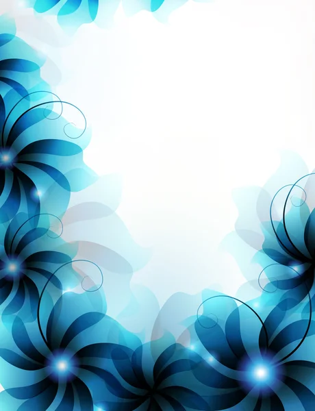 Fleurs bleues abstraites — Image vectorielle