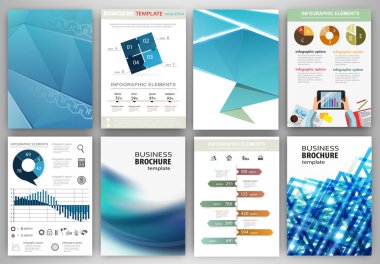 Blue business backgrounds and abstract concept infographics