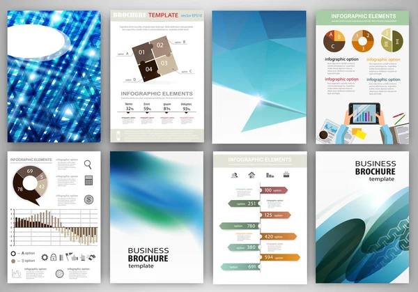 Fundos criativos azuis e infográficos de conceito abstratos — Vetor de Stock