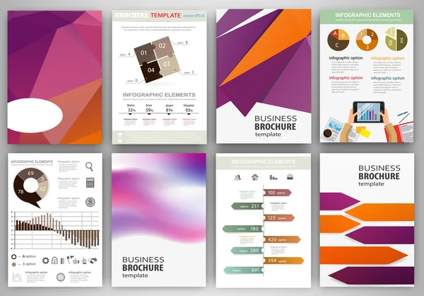 Purple and orange business backgrounds and abstract concept info 图库矢量图片