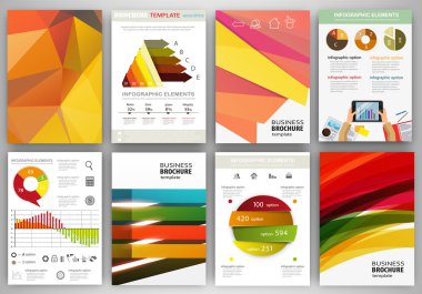 Bright backgrounds and abstract concept infographics and icons