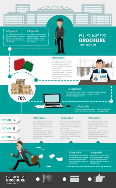 Modelli di infografica aziendale con persone — Vettoriale Stock