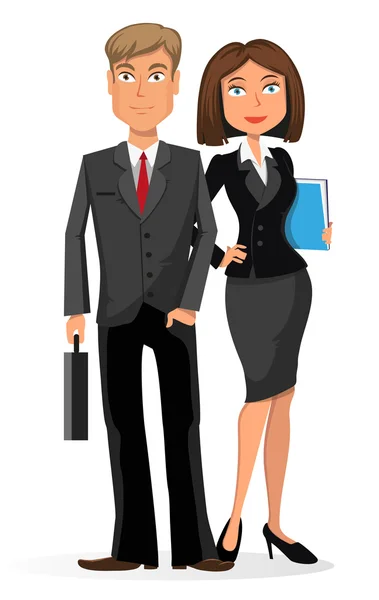 Businessman and businesswoman on a white background — Stock Vector