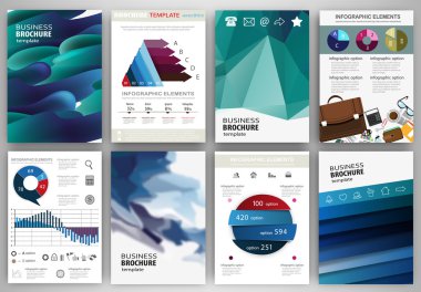 Abstract blue backgrounds, concept infographics and icons