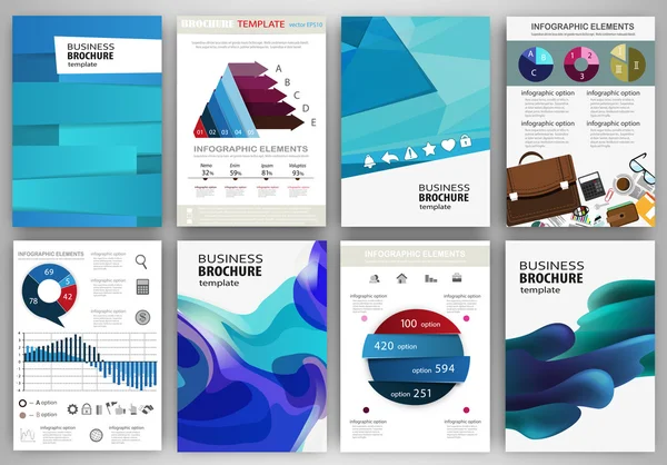 Blue backgrounds and abstract concept infographics and icons — Stock vektor