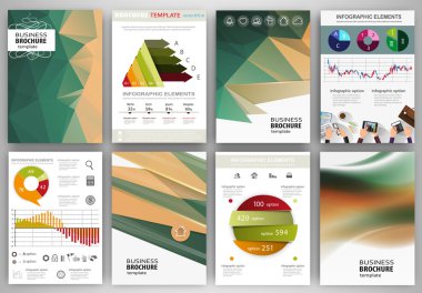 Beige and green backgrounds, abstract concept infographics and i