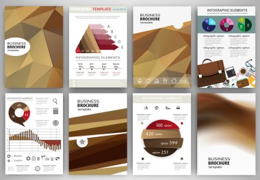 Beige backgrounds and abstract concept infographics and icons
